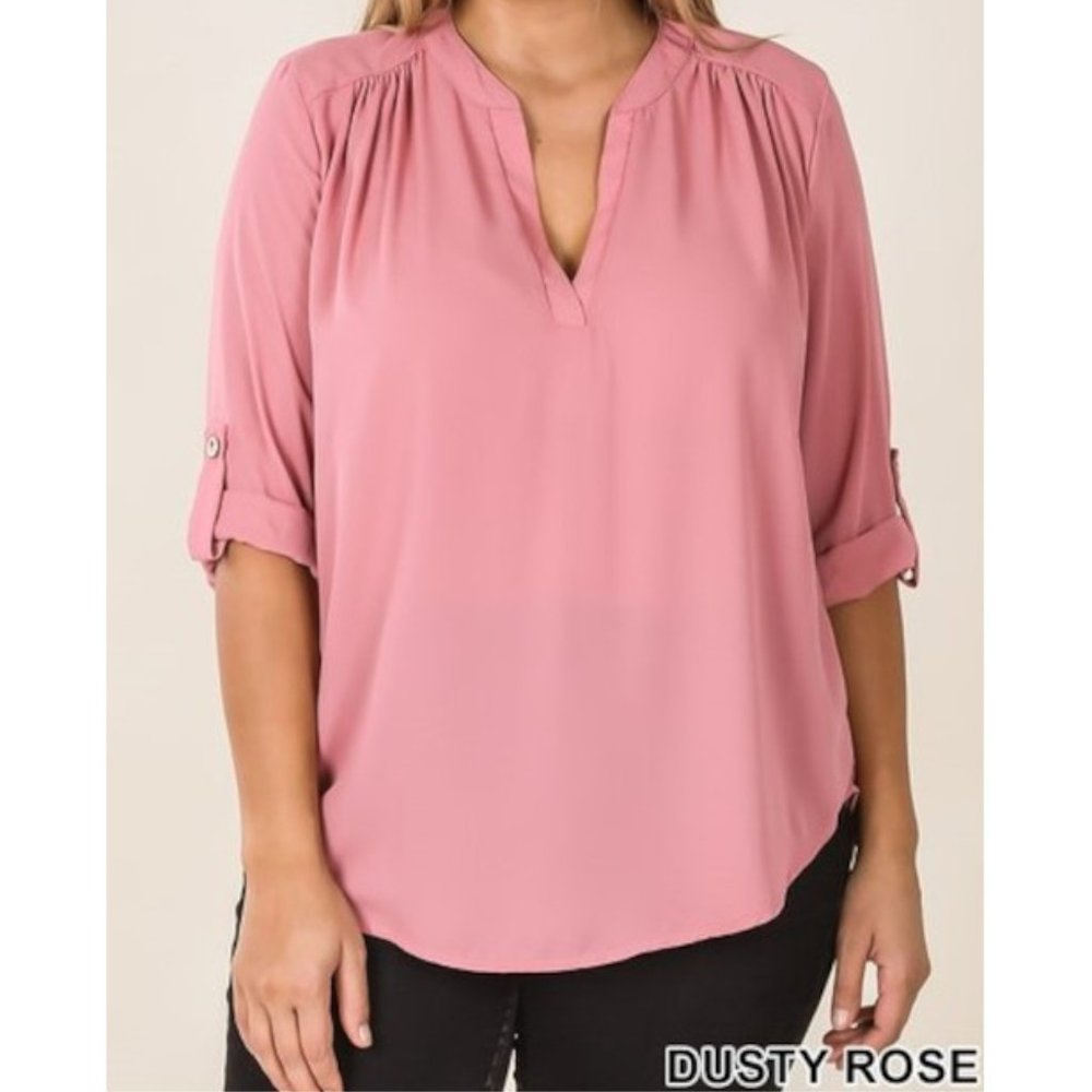 NEW ZENANA PLUS WOVEN BLOUSE